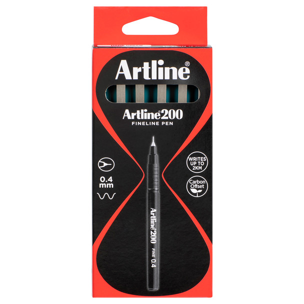 Artline 120024 200 Fineliner Pen 0.4mm Dark Green - Box of 12 | Mega Office Supplies