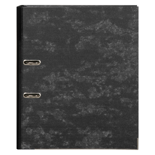 Marbig Lever Arch File Reinforced Spine Foolscap Black Mottle Box of 10