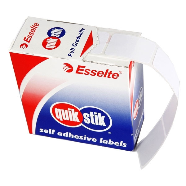 QuikStik Removable Adhesive Label Dispenser Rectangle 24 x 49mm White Pack of 325