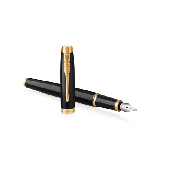 Parker Fountain Pen IM Black Lacquer and Gold Trim Medium Nib