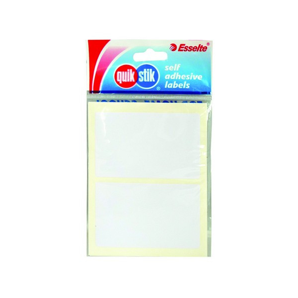 QuikStik Label Rectangle 48 x 75mm White Hangsell Pack of 12