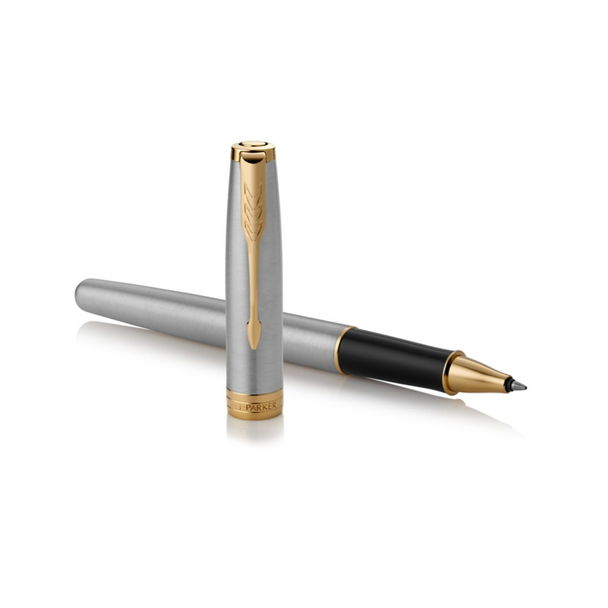 Parker Rollerball Pen Sonnet Stainless Steel and Gold Trim Fine Tip