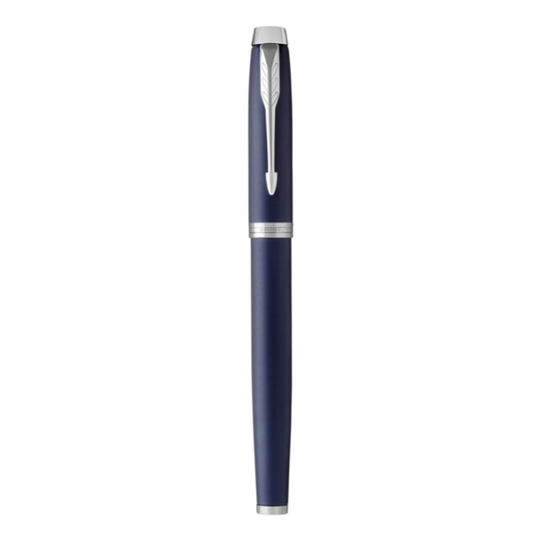 Parker IM Fountain Pen Matte Blue Lacquer and Chrome Trim Medium Nib