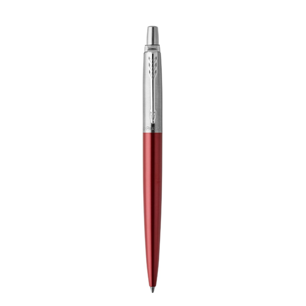 Parker Jotter Ballpoint Pen Kensington Red Chrome Trim Medium Tip