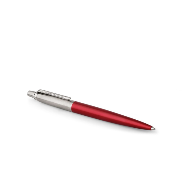 Parker Jotter Ballpoint Pen Kensington Red Chrome Trim Medium Tip