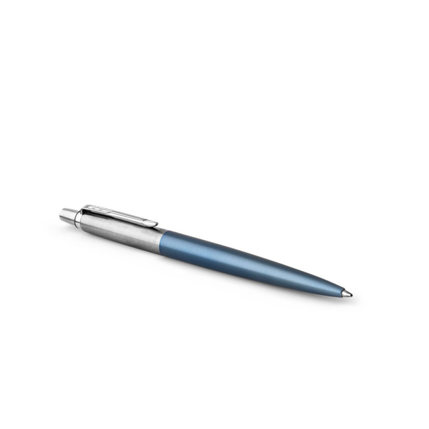 Parker Jotter Waterloo Blue Chrome Trim Medium Tip Ballpoint Pen