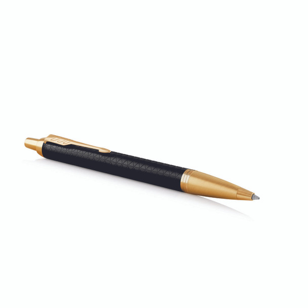 Parker Ballpoint Pen IM Premium Black and Gold Trim Medium Tip