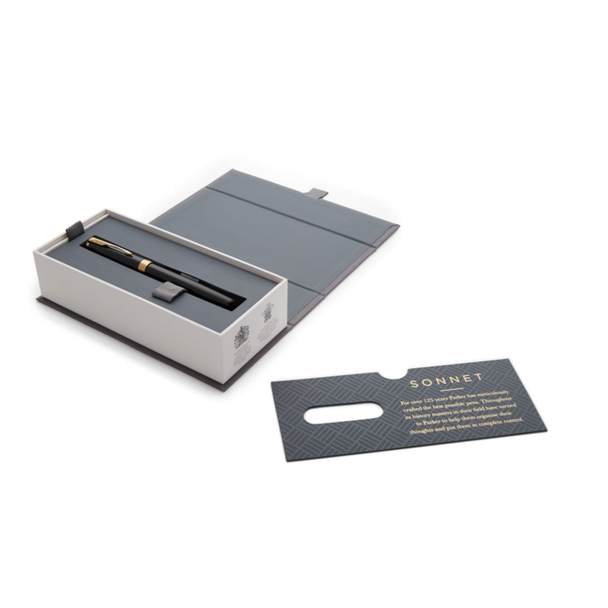 Parker #1931496 Sonnet Black Lacquer Gold Trim Rollerball Pen - parker rollerball pen, parker ballpoint pen, parker fountain pen | It's A Mega Thing