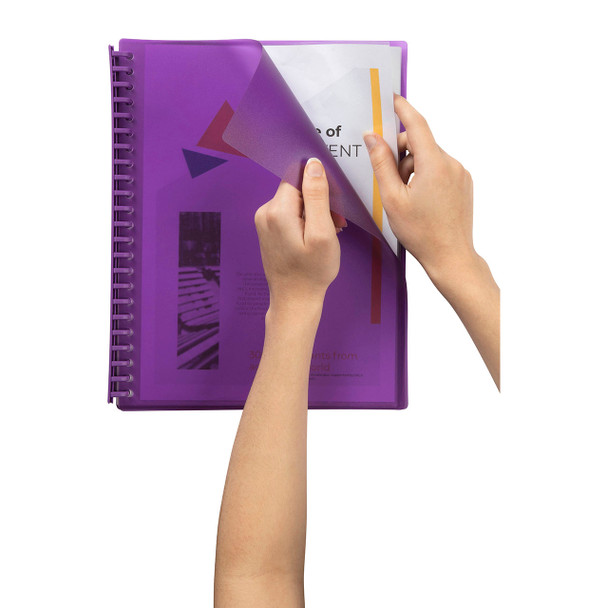 Marbig Display Book 20 Pocket Refillable A4 Translucent Purple