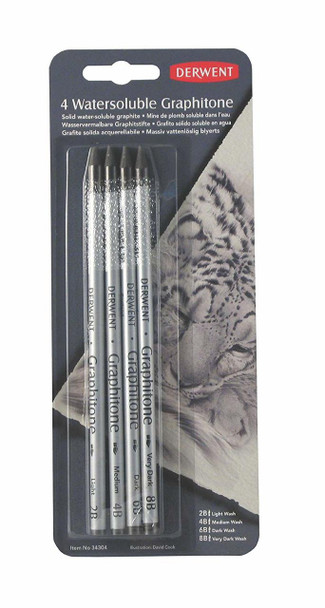 Derwent #34304 Watersoluble Graphitone Pencil Assorted Pack Of 4 - Box 6 - derwent coloursoft, derwent inktense pencils, derwent drawing pencil, derwent graphitint pencil | It's A Mega Thing