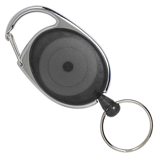 Rexel #9806111 Id Snap Lock Retractable Keyholder Charcoal - Box of 12 (Hangsell) | Mega Office Supplies