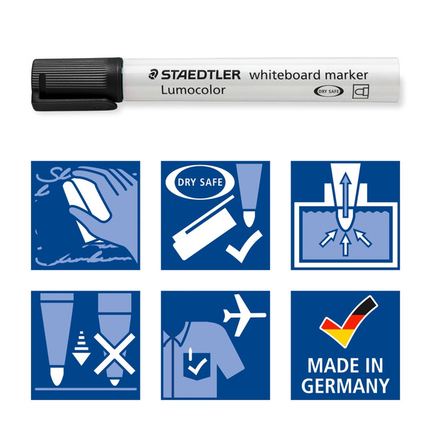 Staedtler 351-7 Non-Permanent Brown Bullet Tip Lumocolor Whiteboard Marker Box of 10
