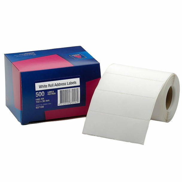 Avery #937109 White/Roll Address Labels - 102x36mm - 500/Roll - Avery, averylabels, avery labels, avery products, Avery dispenser labels, avery Australia | It's A Mega Thing