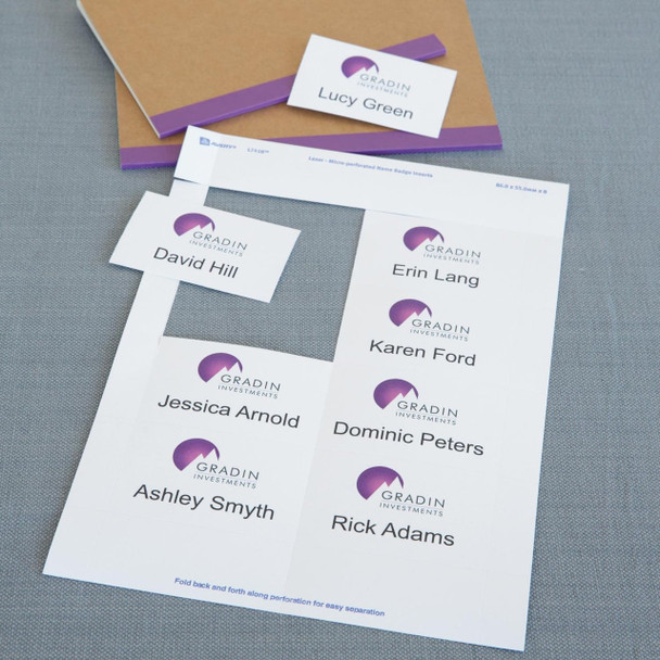 Avery #947002 L7418 Name Badge Card Refills Inkjet/Laser White 150gsm 8 Per Sheet 86.5x55.5mm Pack 200 |8UP - Avery, averylabels, avery labels, avery products, avery Australia, place card holders | It's A Mega Thing