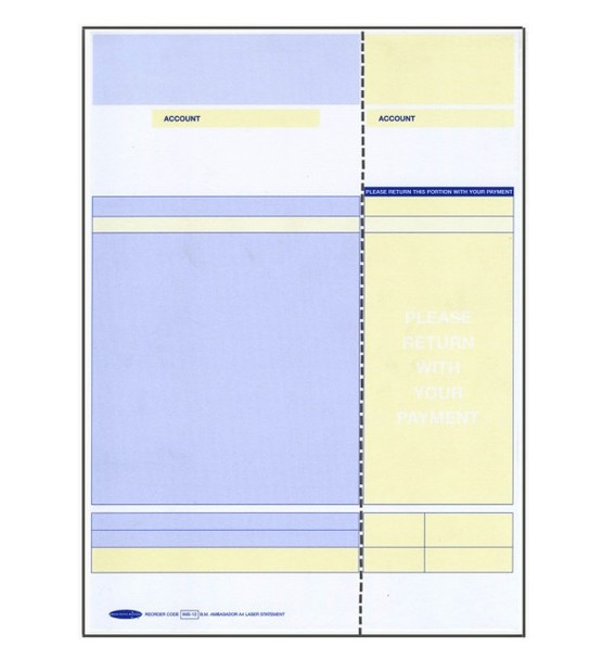 Bala Stock Forms Australia Ims-12 A4 Laser Statement Bm-12 Ims/Bm Software Compatible 210 X 296Mm - Ream Of 500 Sheets | Its A Mega Thing