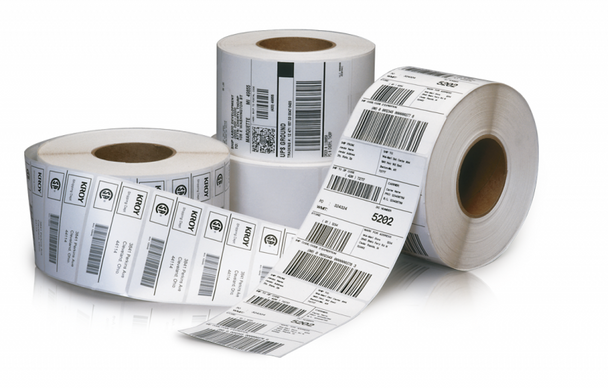 Bala Thermal Transfer Labels Permanent Adhesive Perforated 75 x 25mm White Roll of 6000