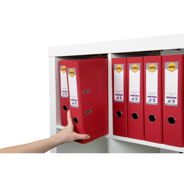 Marbig A4 PE Linen Lever Arch File Deep Red