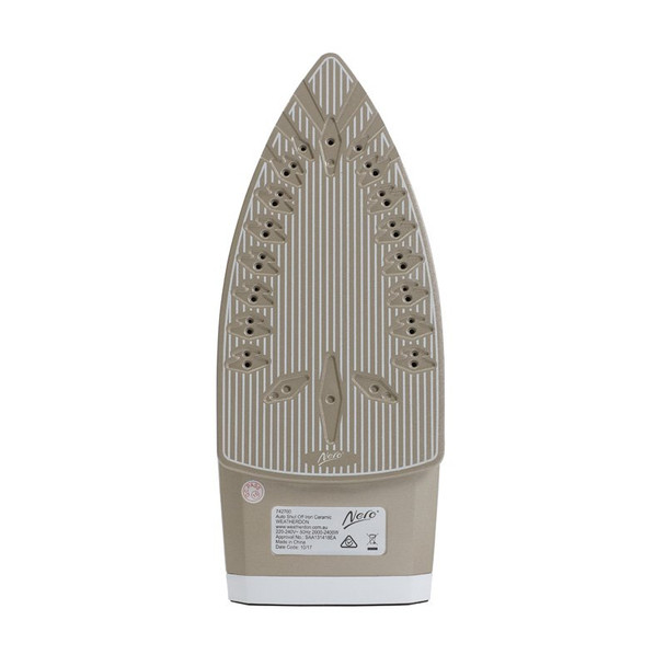 Nero Ceramic 700 Steam Dry Iron Auto-Off White and Champagne