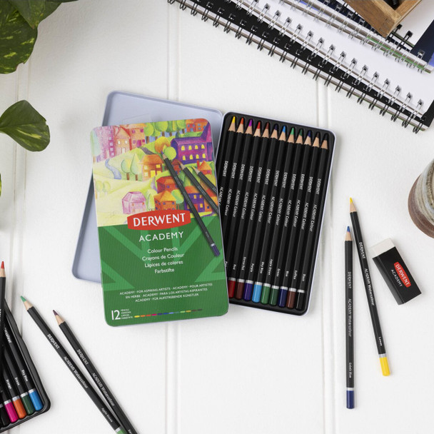 Derwent Academy #2301937 Assorted Tin (6 Sets of 12) Colour Pencil | Mega Office Supplies