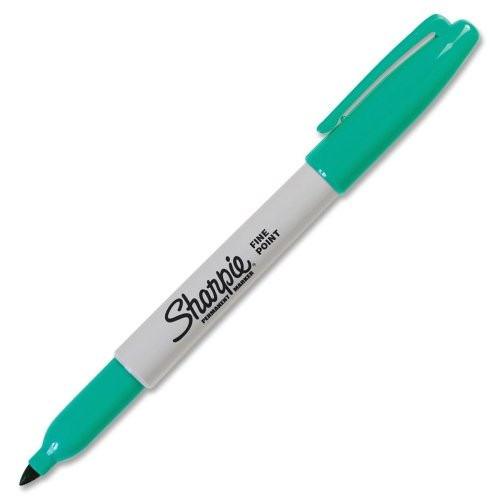 Sharpie Fine Point Permanent Marker Aqua Pack of 12