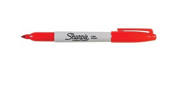 Sharpie Permanent Marker Fine Point Red Pack of 12