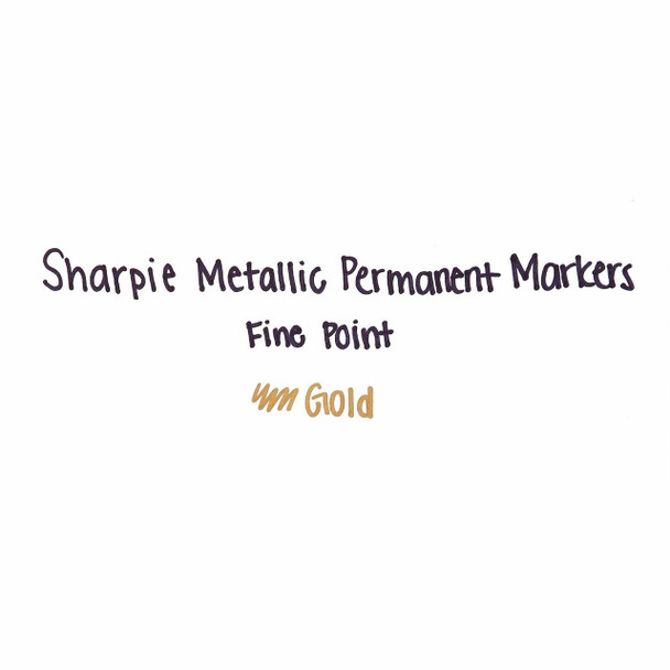 Sharpie Permanent Marker Metallic Gold Fine Point Box of 12