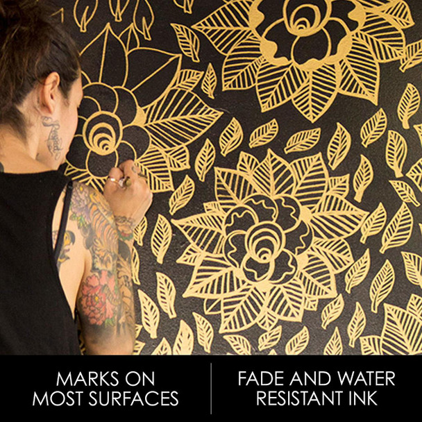 Sharpie Permanent Marker Gold Metallic Fine Point Box of 12