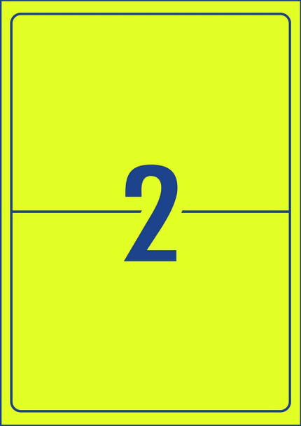 Avery Fluoro Yellow Shipping Labels L7168FY 10 Pack 199.6 x 143.5mm 2UP