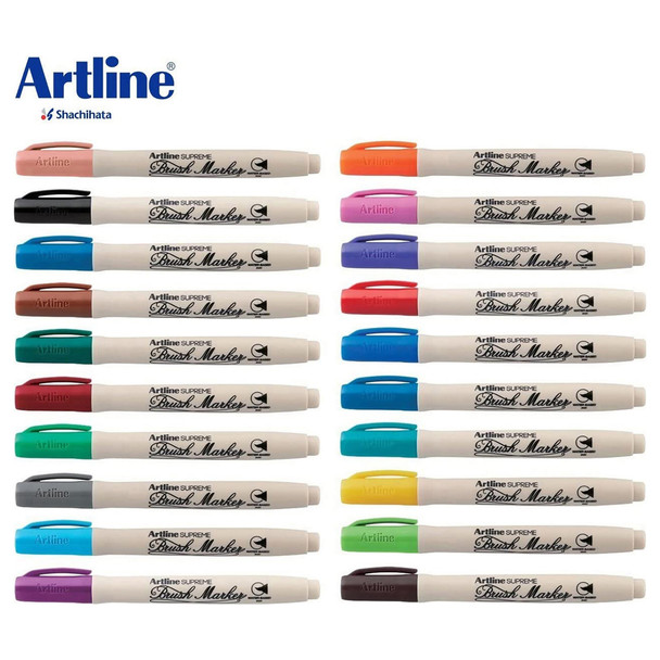 Artline Supreme Brush Marker Dark Brown 108118 Box of 12 | Mega Office Supplies