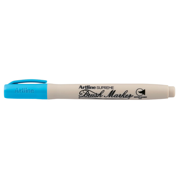 Artline Light Blue 108113 Supreme Brush Marker Box of 12 | Mega Office Supplies