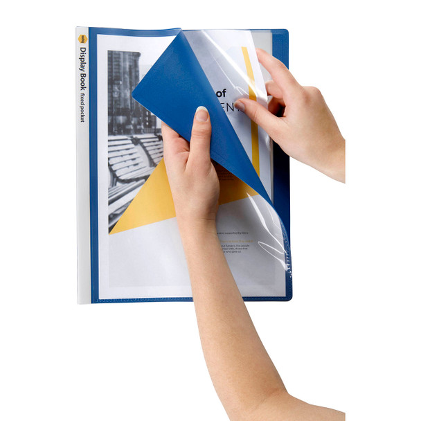 Marbig Display Book 20 Pocket Insert Cover Non Refillable Blue
