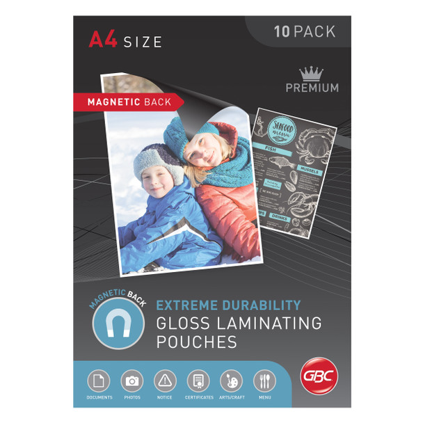 GBC Laminating Pouches A4 175 Micron Pack 10 Magnetic