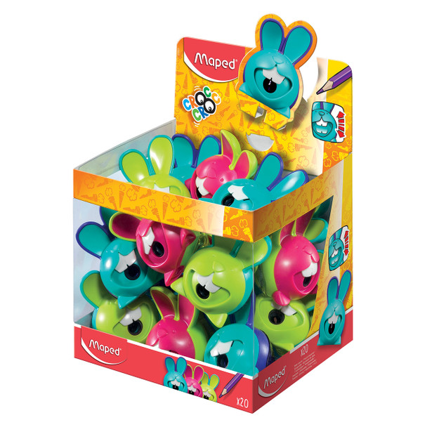 Maped Croc Croc Innovation 1-Hole Sharpener Display of 20