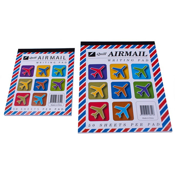 Quill 100851288 Airmail Writing Ruled Pad With Cover 7.5In X 6In (185 X 150Mm) 50 Leaf Box 10 | Its A Mega Thing