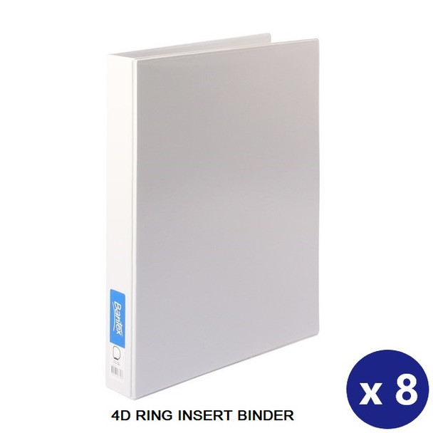 Bantex A3 Insert Binder 4D 38mm White Box of 8