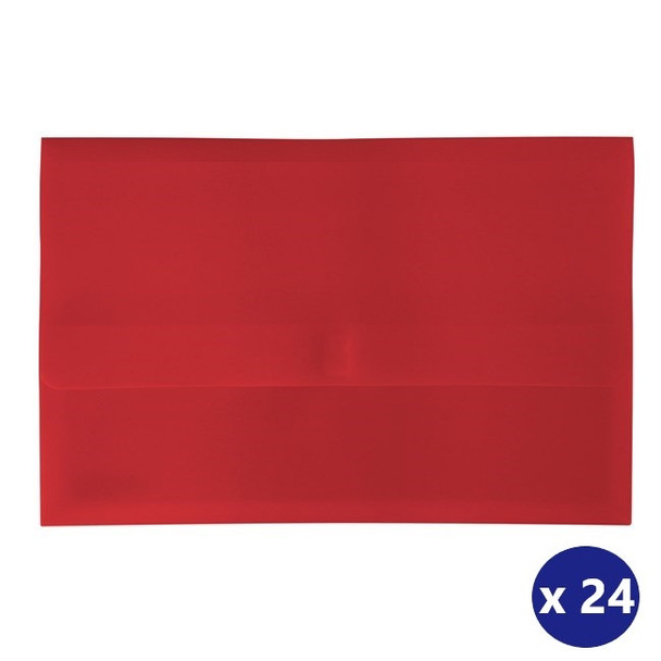 Bantex FC Hook & Loop Document Wallet PolyDoc Red Box of 24