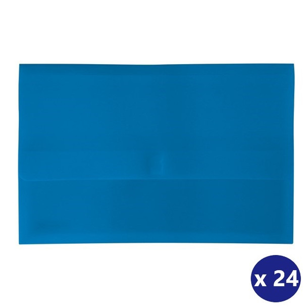 Bantex FC Hook & Loop Document Wallet PolyDoc Bright Blue Box of 24