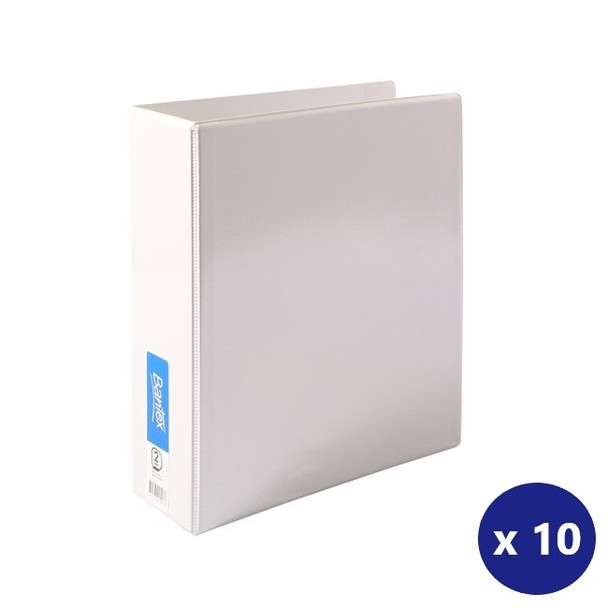 Bantex A4 Insert Binder Standard PP 2D 65mm White Box of 10