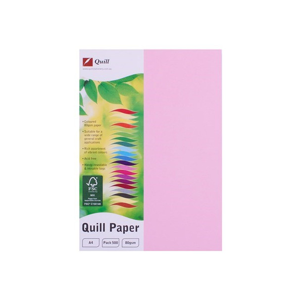Quill Coloured Paper 80gsm A4 Musk Pack of 500