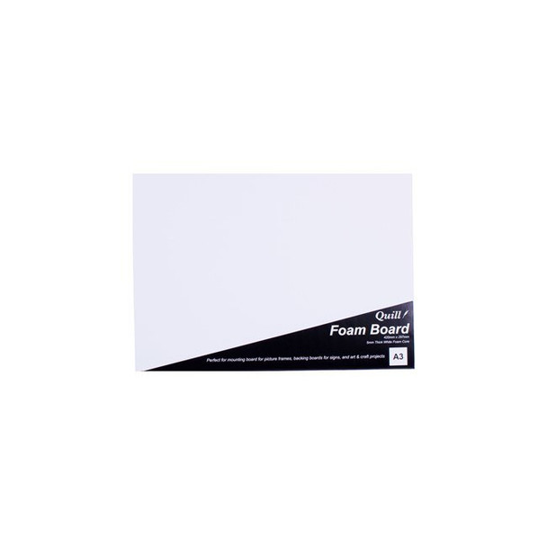 Quill Foam Board 5mm A3 White Pack of 5