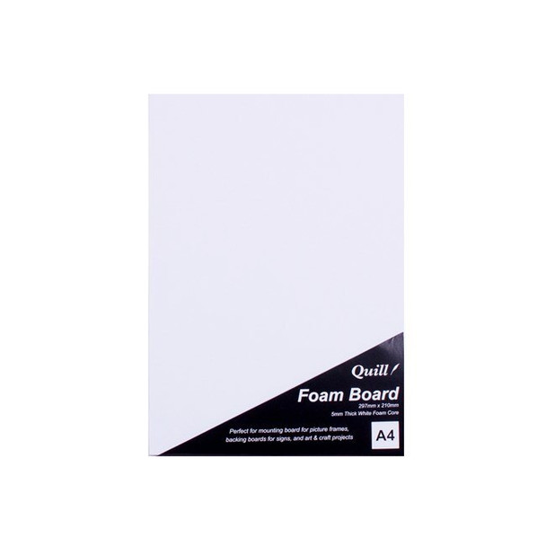 Quill Foam Board 5mm A4 White Pack of 5