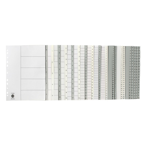 Marbig 1-10 Tab Indices and Dividers PP A4 White