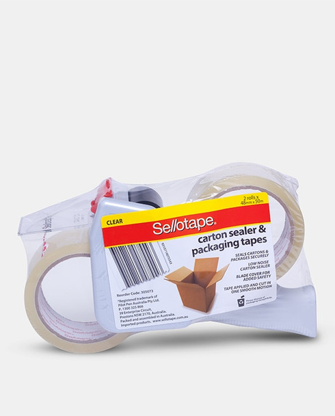 Sellotape Clear Carton Sealer and Packaging Tape 2 Rolls 48mm x 50m