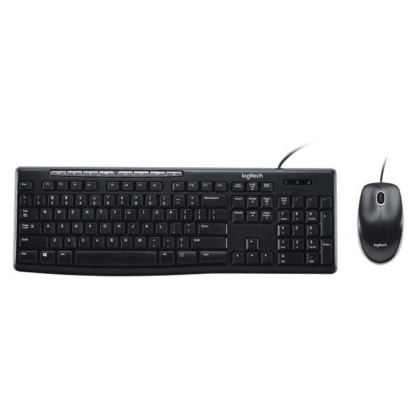 Logitech MK200 USB Wired Keyboard and Mouse Combo Black | Mega Office Supplies