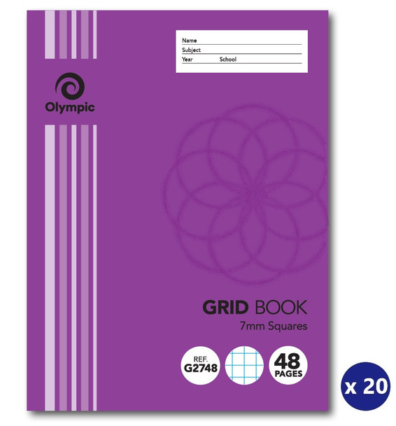 Olympic Grid Book 48 Pages 7mm Stapled Pack of 20