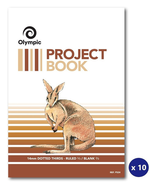 Olympic Project Book 24 Pages 14mm Dotted Thirds Stapled Pack of 10