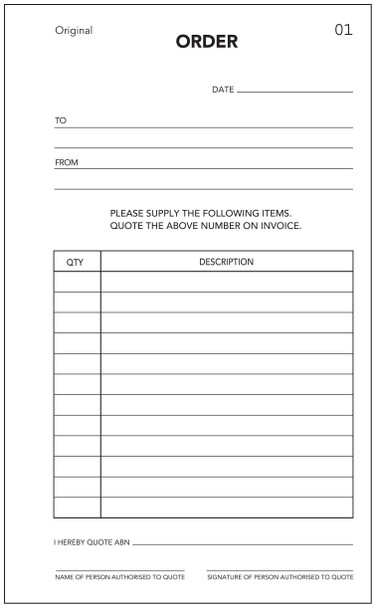 Olympic 638 Order Book Carbon Duplicate 100 Leaf 200 x 125mm