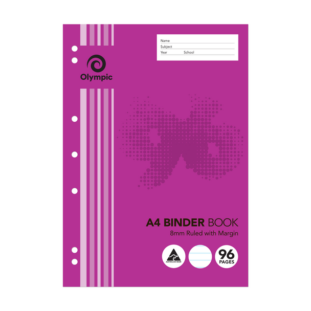 Olympic Binder Book A4 96 Pages 8mm Feint Stapled Pack of 10