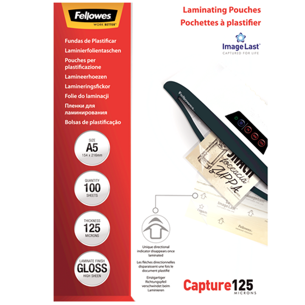 Fellowes ImageLast A5 125 Micron Laminating Pouch Pack 100