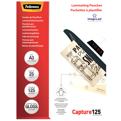 Fellowes ImageLast A3 125 Micron Laminating Pouch Pack 25